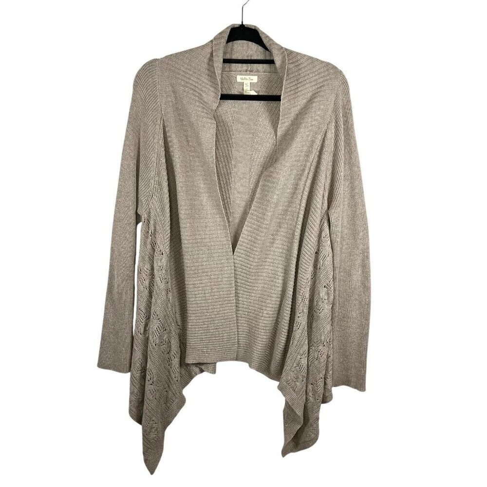 Matilda Jane Womens Cardigan Medium Beige Dream Chasers Lets Get Away‎ Open Knit